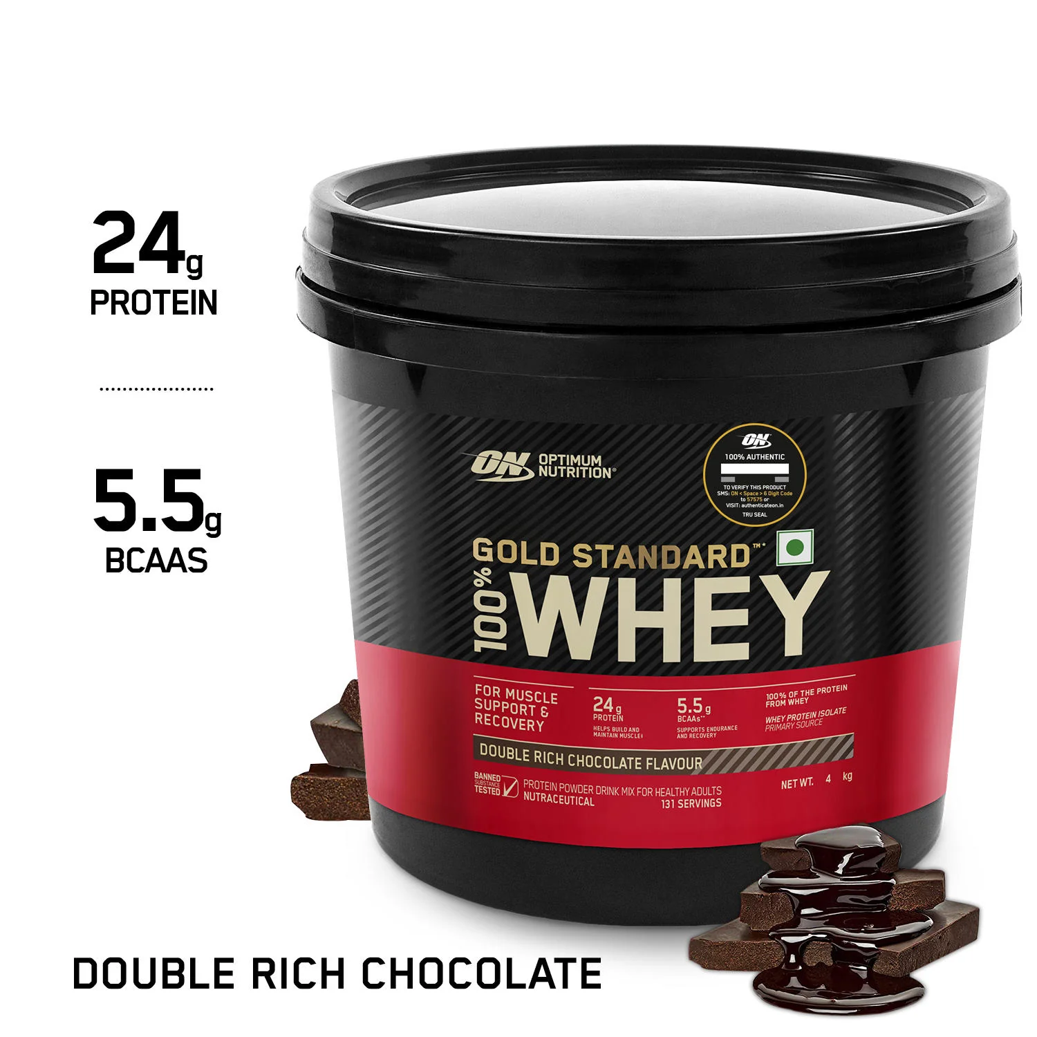 Gold Standard 100% Whey 4 KG Double Rich Chocolate + Pre Workout Green Apple - Image 8