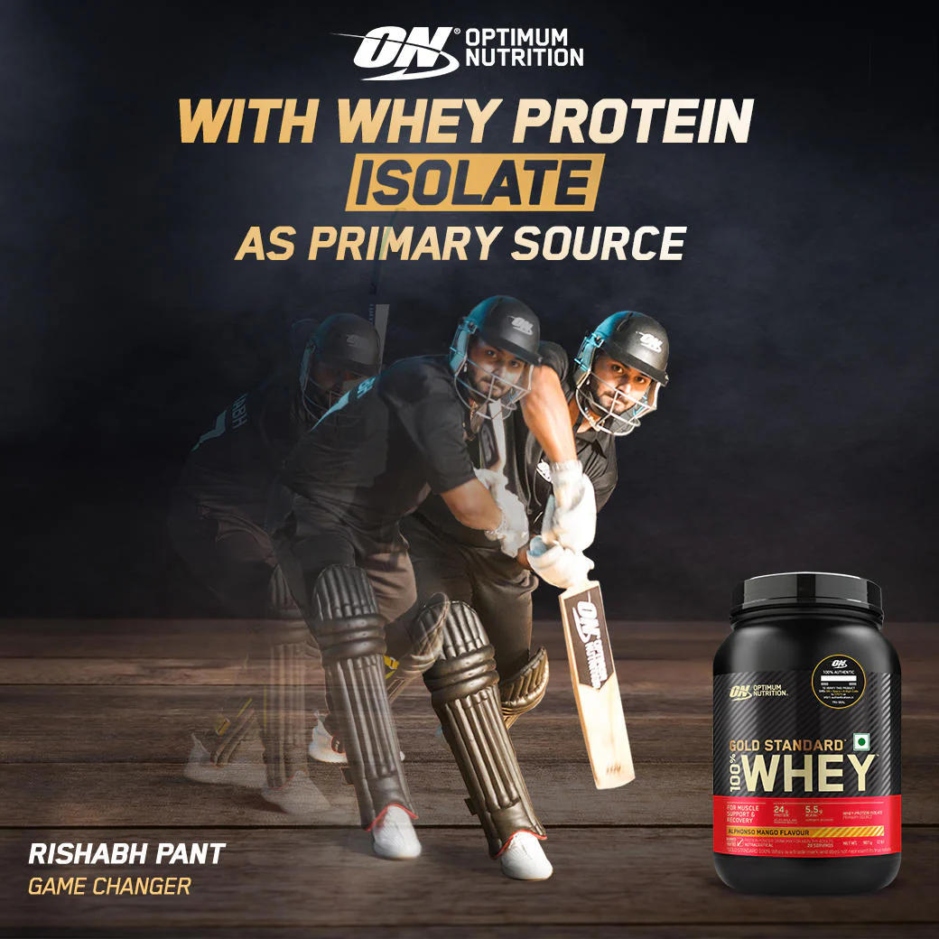Limited Edition Optimum Nutrition (ON) Gold Standard 100% Whey Protein Powder 2 lb, 907g (Alphonso Mango) - Image 4