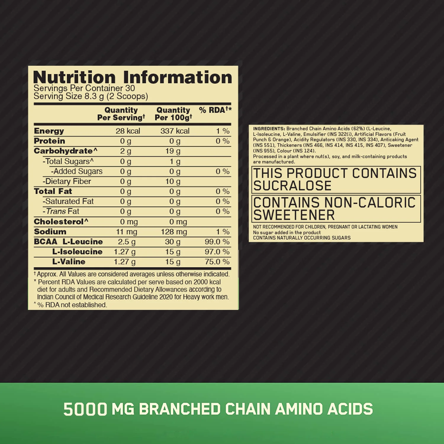BCAA 5000 Powder | Fruit Punch | 250 g - Image 9