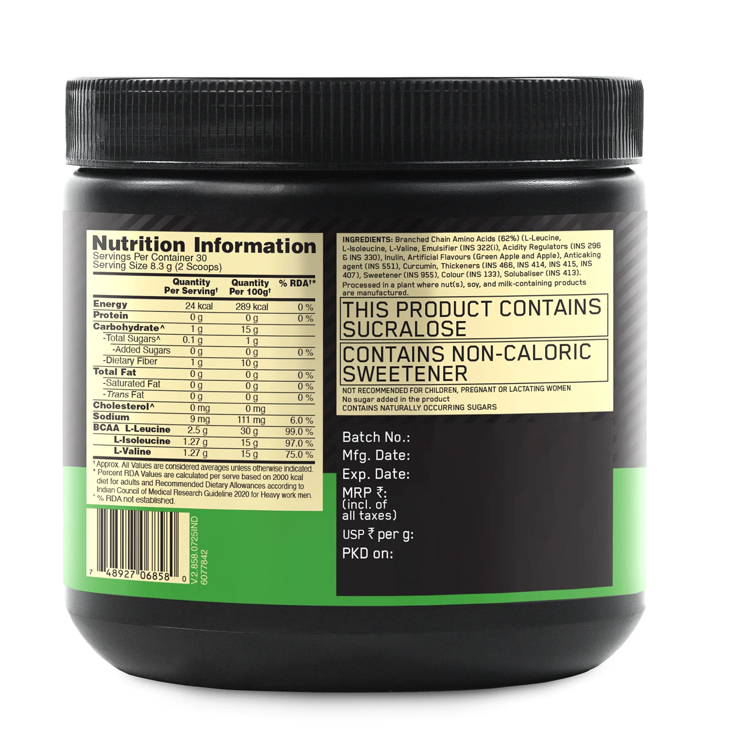 BCAA 5000 Powder | Green Apple | 250 g - Image 8