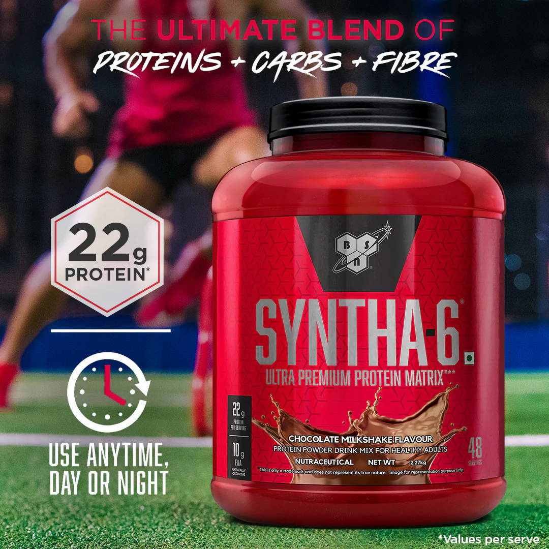 BSN Syntha 6 Protein Powder - 5 lbs, 2.27 kg (Chocolate Milkshake), Ultra Premium Protein Matrix (Whey Protein, Micellar Casein), for Muscle Recovery. - Image 3