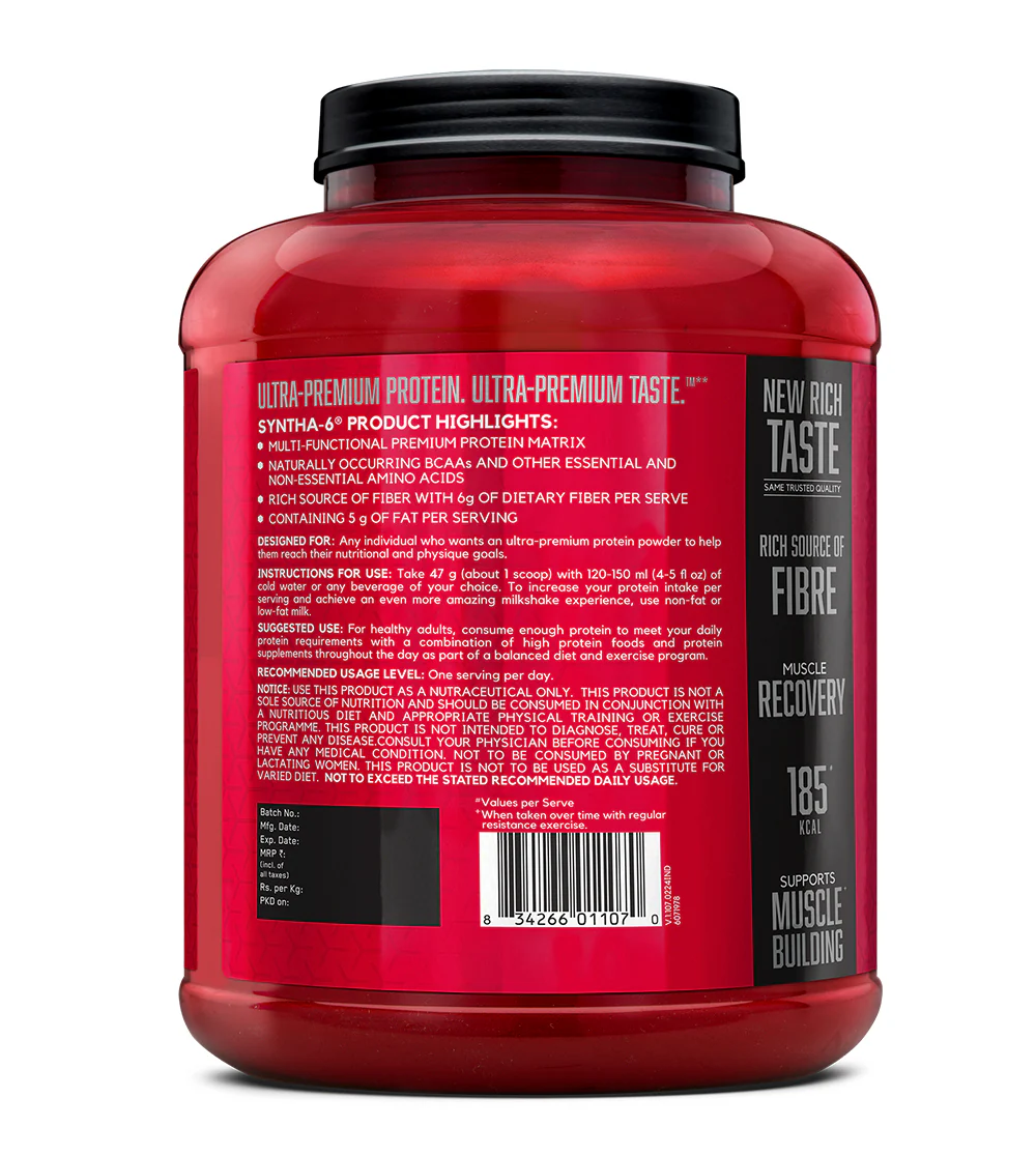 BSN Syntha 6 Protein Powder - 5 lbs, 2.27 kg (Chocolate Milkshake), Ultra Premium Protein Matrix (Whey Protein, Micellar Casein), for Muscle Recovery. - Image 6