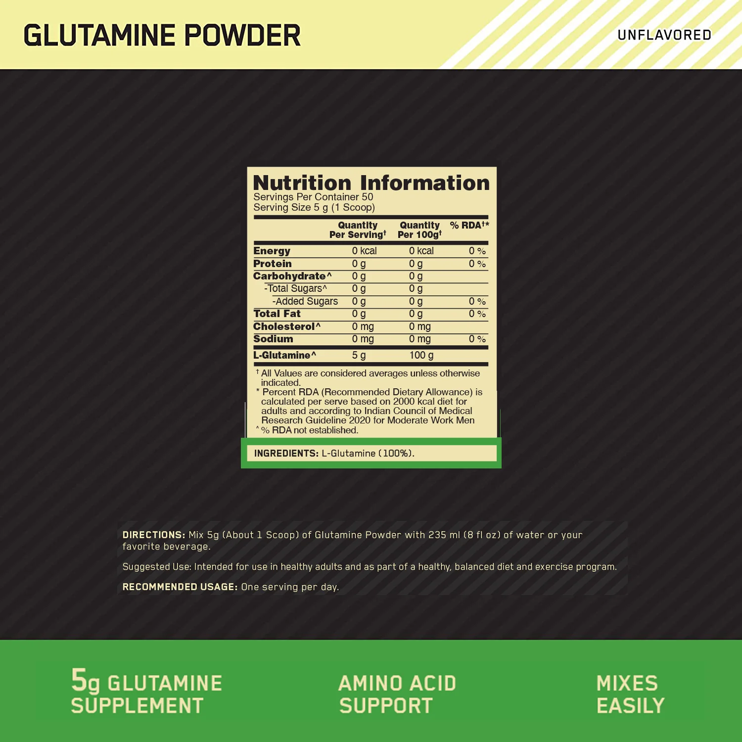 Glutamine Powder | Unflavoured | 250 g - Image 6