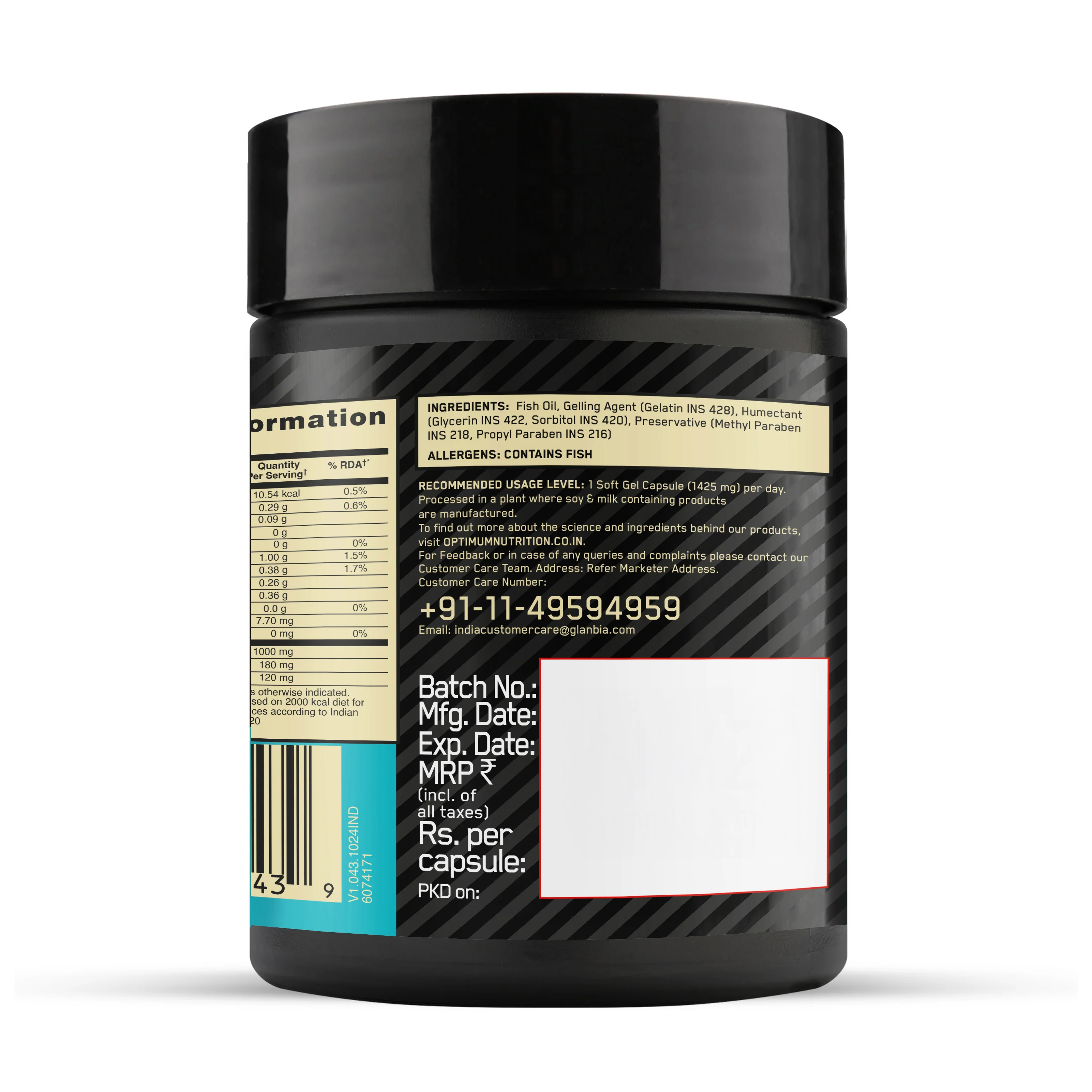 Optimum Nutrition (ON) Fish Oil - 60 Capsules, 1000 mg Fish Oil, 180 mg EPA, 120mg DHA - Image 8