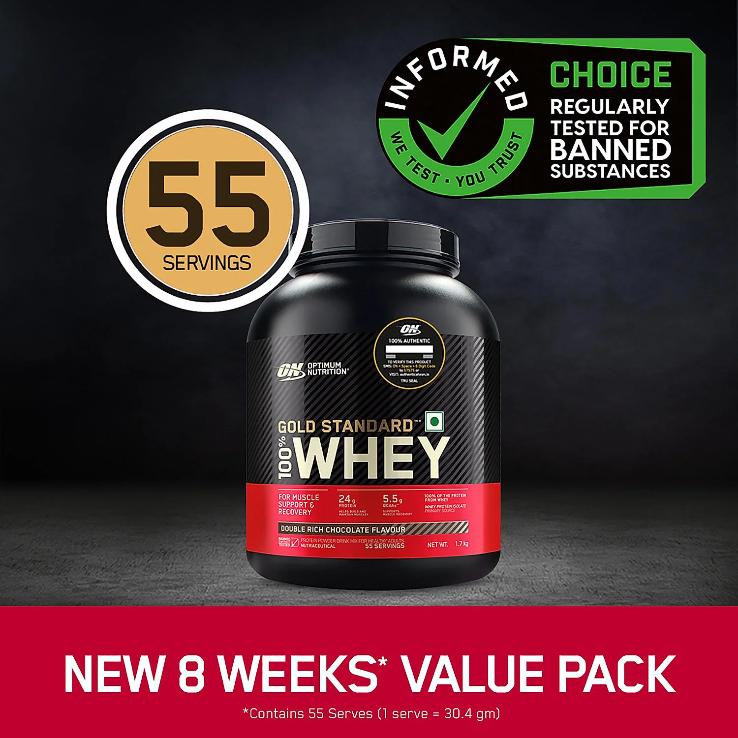Gold Standard 100% Whey Protein Powder Double Rich Chocolate 1.7 kg and Micronised Creatine Powder Unflavoured 250 g - Image 4