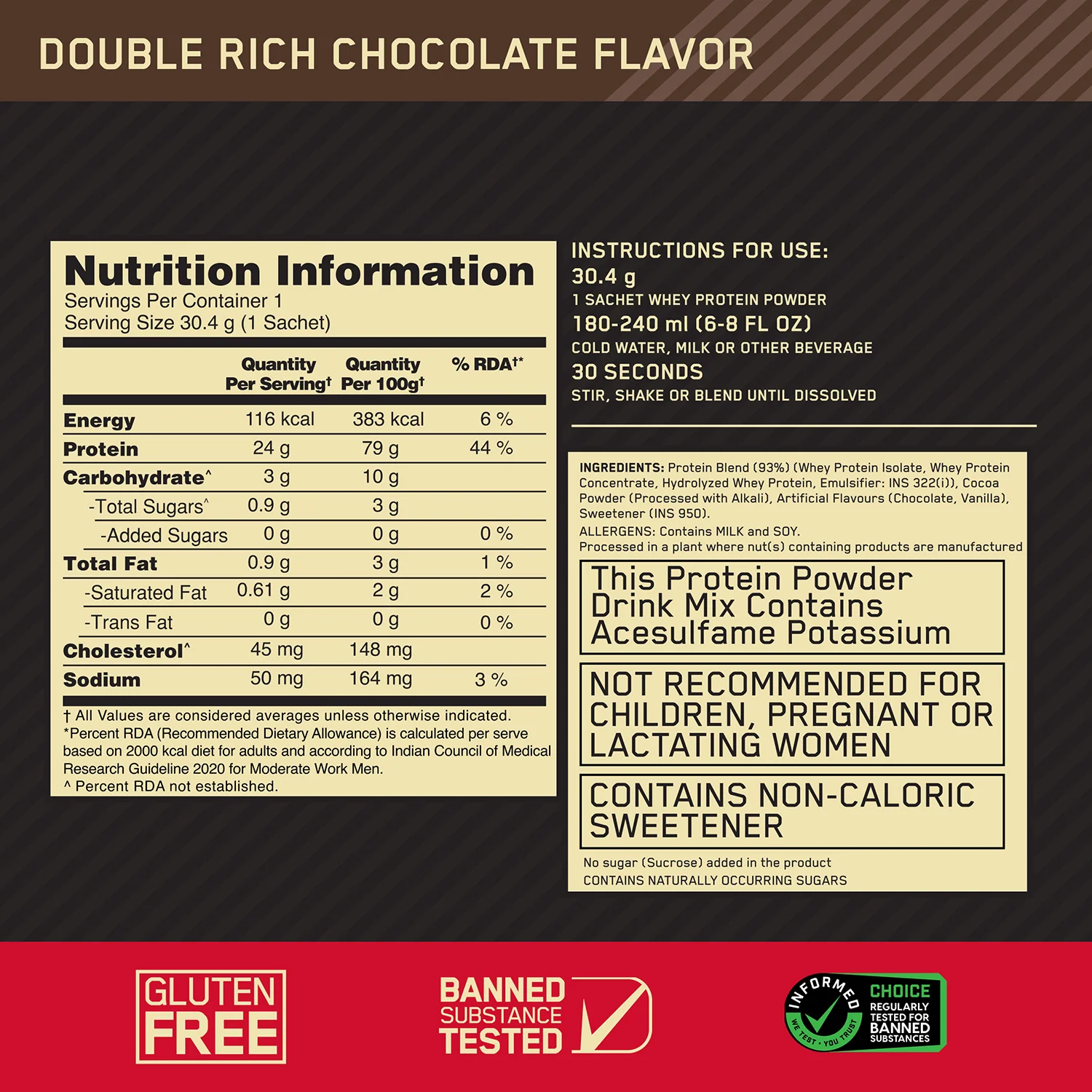 Gold Standard 100% Whey Protein Powder | Double Rich Chocolate | 152 g - Image 8