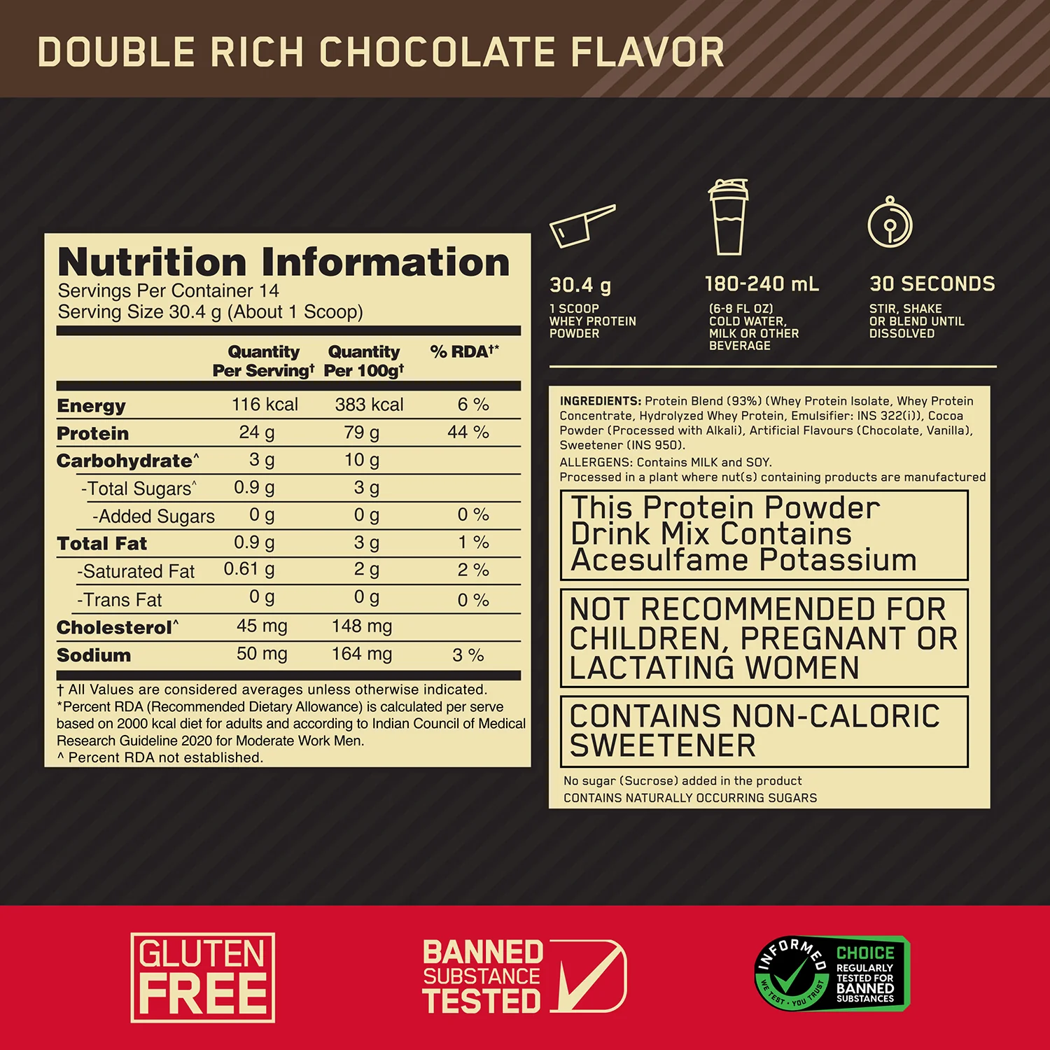 Gold Standard 100% Whey Protein Powder | Double Rich Chocolate | 1 lbs - Image 9