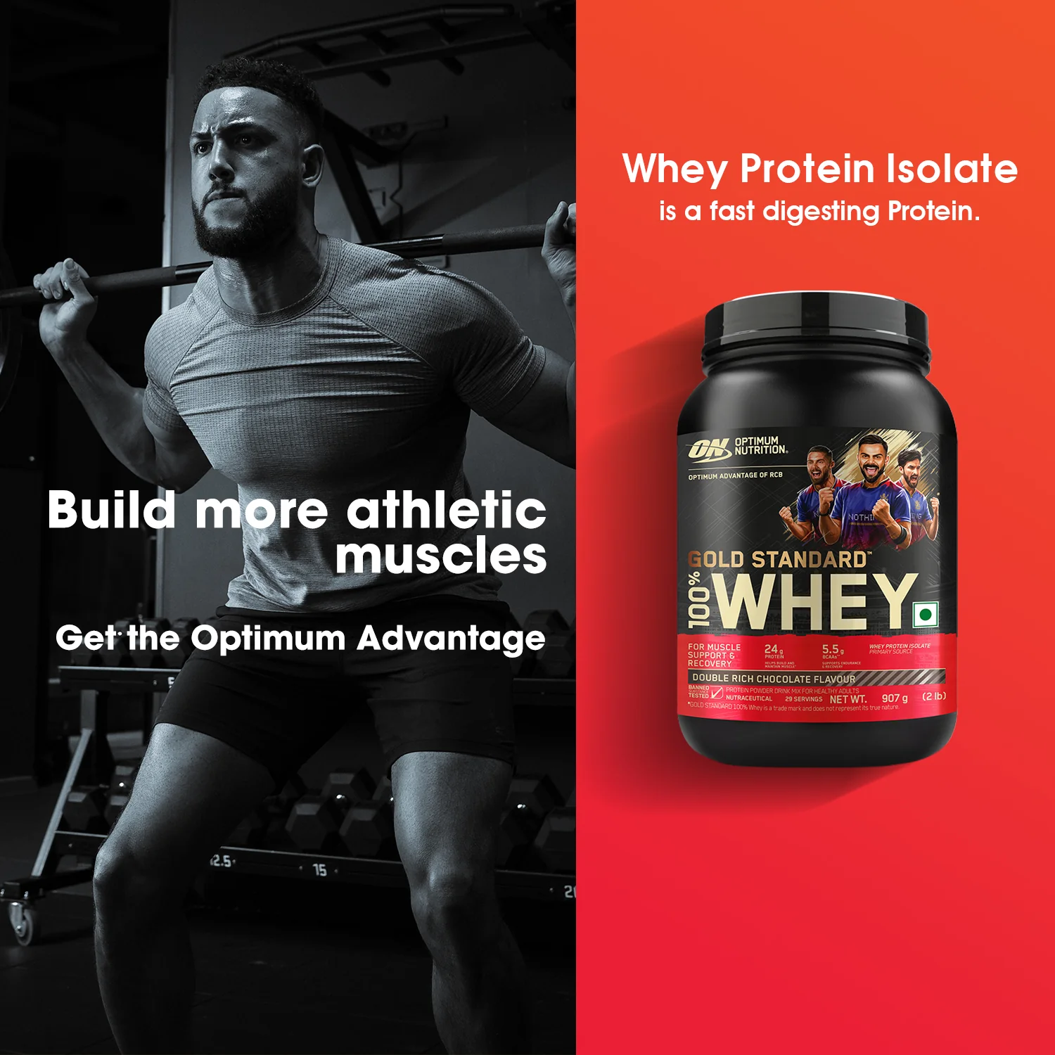 Gold Standard 100% Whey Protein | 907 g (2 lbs) | Double Rich Chocolate - Image 3