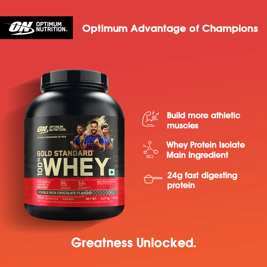 Gold Standard 100% Whey Protein Powder | Double Rich Chocolate | 5 lbs - Image 4