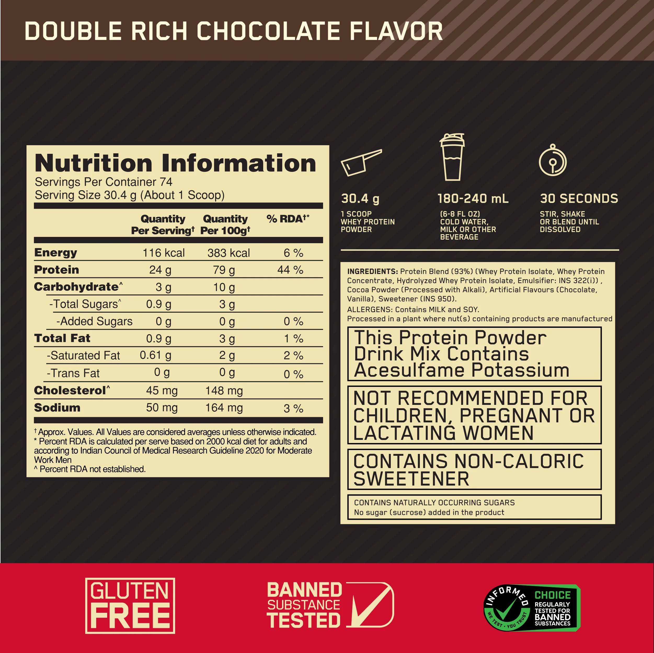 Gold Standard 100% Whey Protein Powder | Double Rich Chocolate | 5 lbs - Image 9