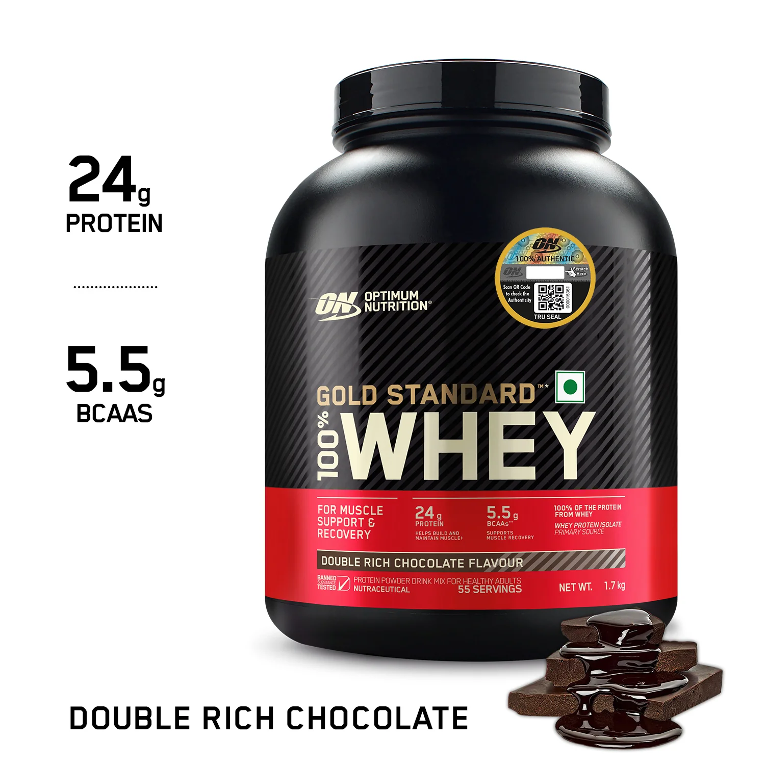 Gold Standard 100% Whey Protein Powder | Double Rich Chocolate | 1.7 kg - Image 7