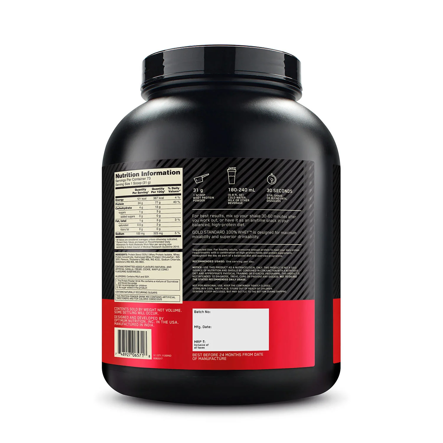 Gold Standard 100% Whey Protein Powder  Vanilla Ice Cream 5 lbs + Multivitamin for MEN- 60 Tablets + Zinc Magnesium Aspartate (ZMA) - 60 Capsules + Fish Oil - 60 Capsules - Image 11