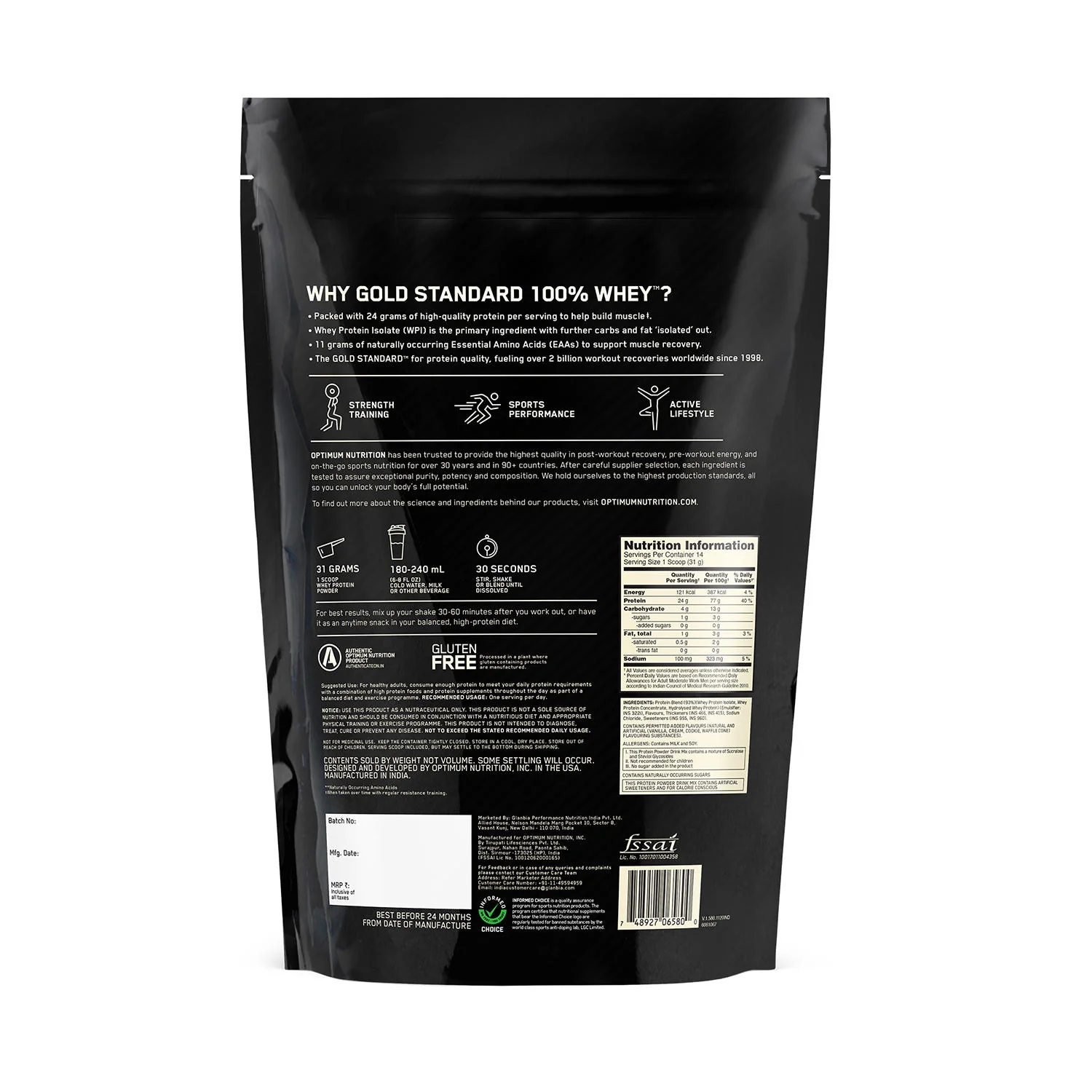 Gold Standard 100% Whey Protein Powder | Vanilla Ice Cream | 1 lbs - Image 10