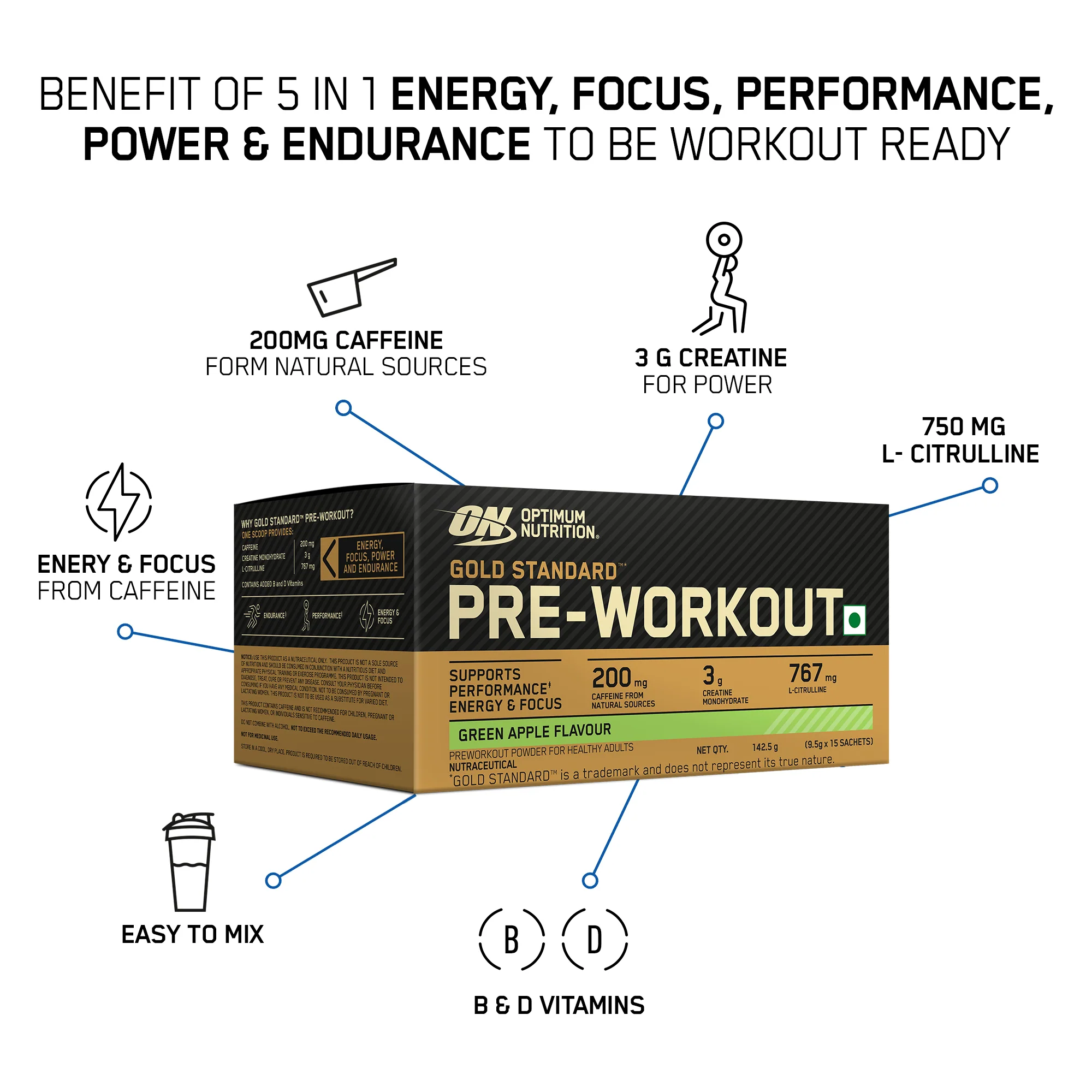 Gold Standard 100% Whey Protein Powder  Vanilla Ice Cream 5 lbs + Pre Workout Green Apple - Image 15