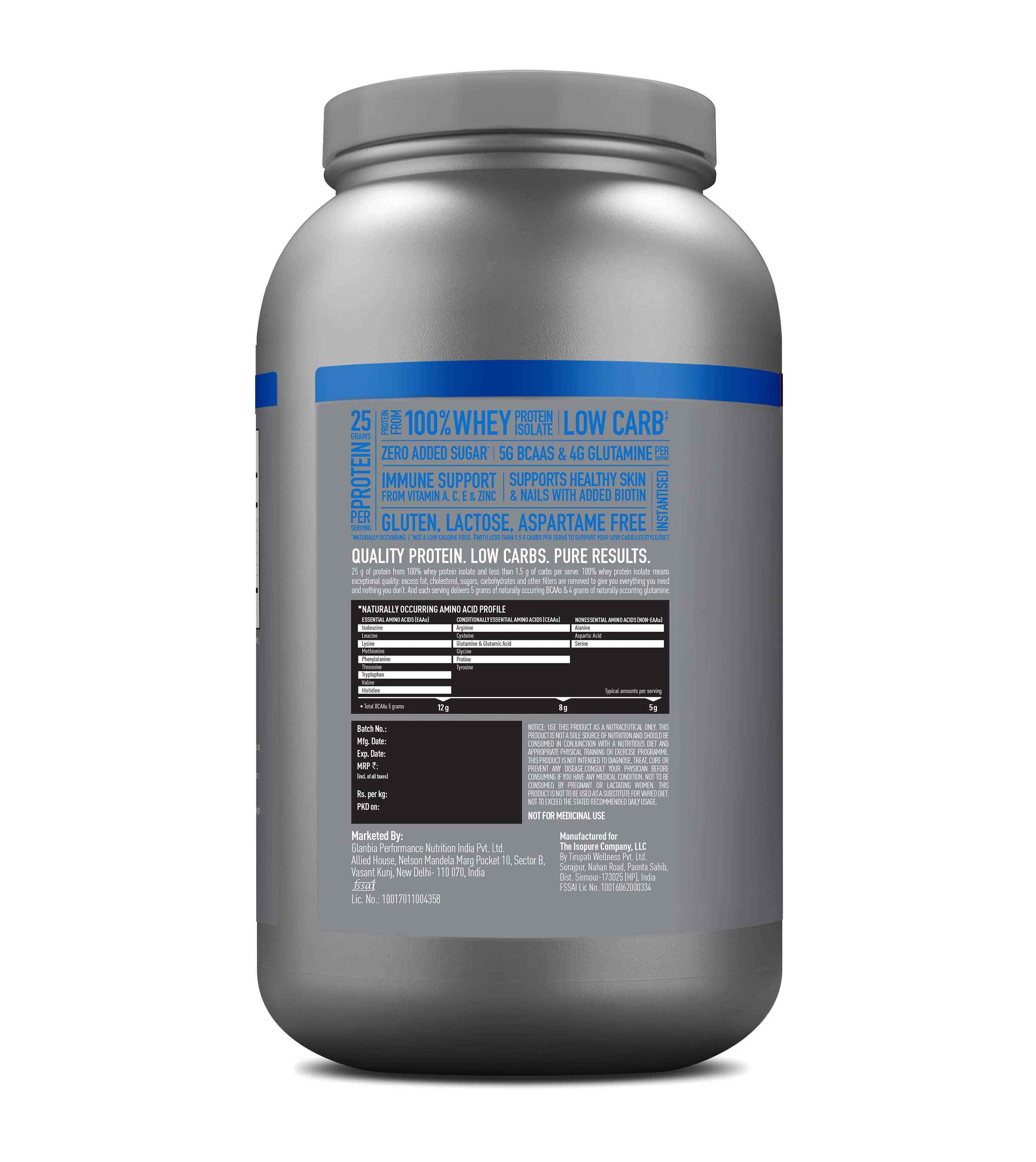 Isopure 2 kg Creamy Vanilla + Isopure 100% Creatine Monohydrate Micronized, 250g - Image 9