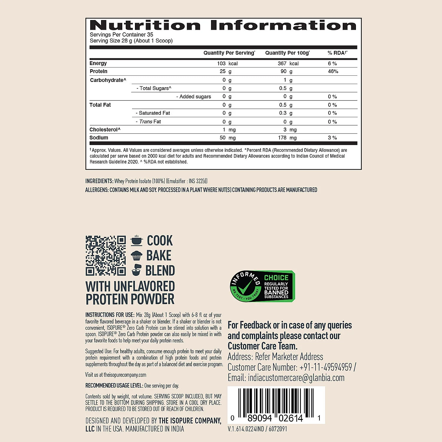 Isopure Unflavored 1 kg + Isopure 100% Creatine Monohydrate Micronized, 250g- 83 servings - Image 10