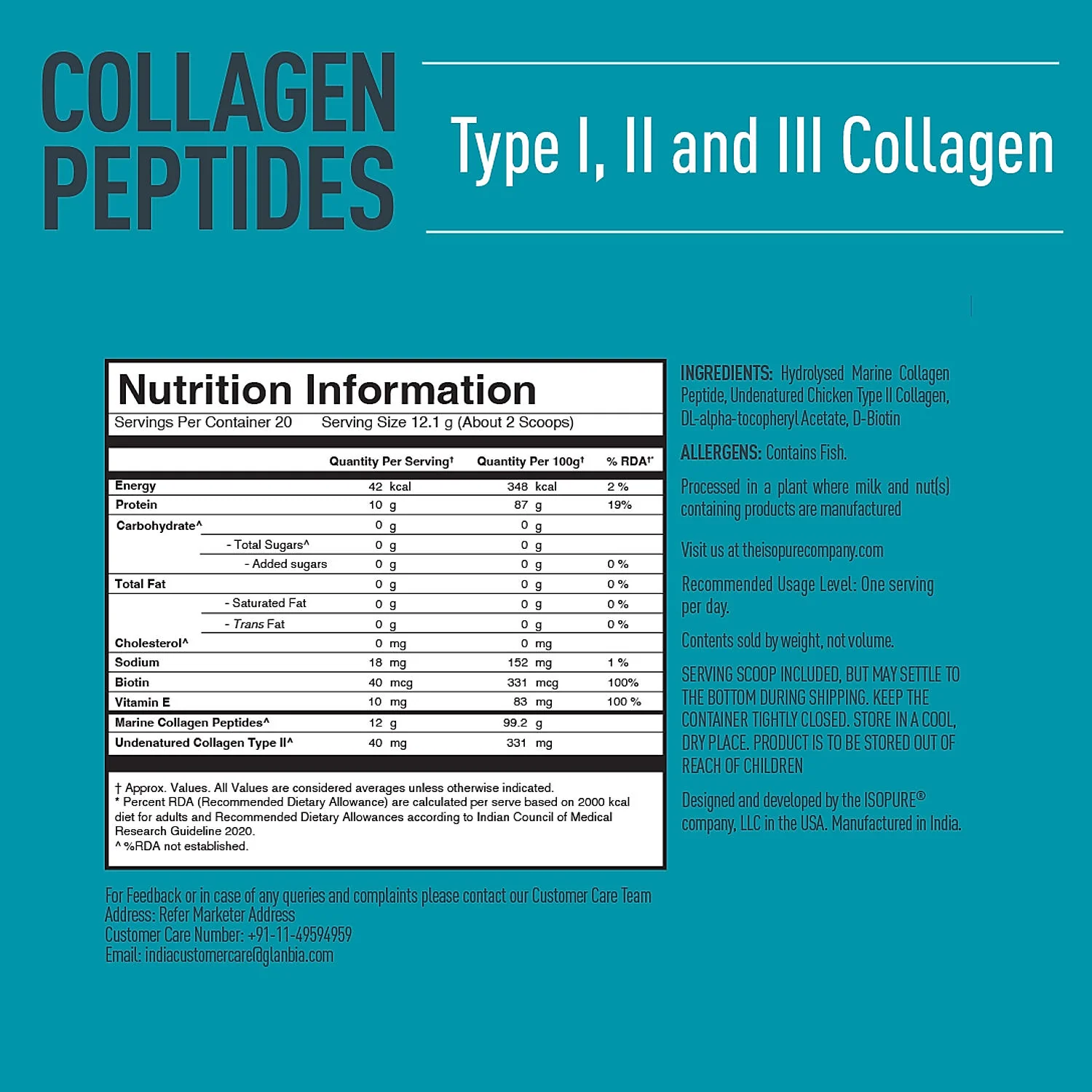 Isopure Unflavored + Isopure Collagen Peptides (12g/serve) with Biotin & Vitamin E- 250g (Unflavored) - Image 21
