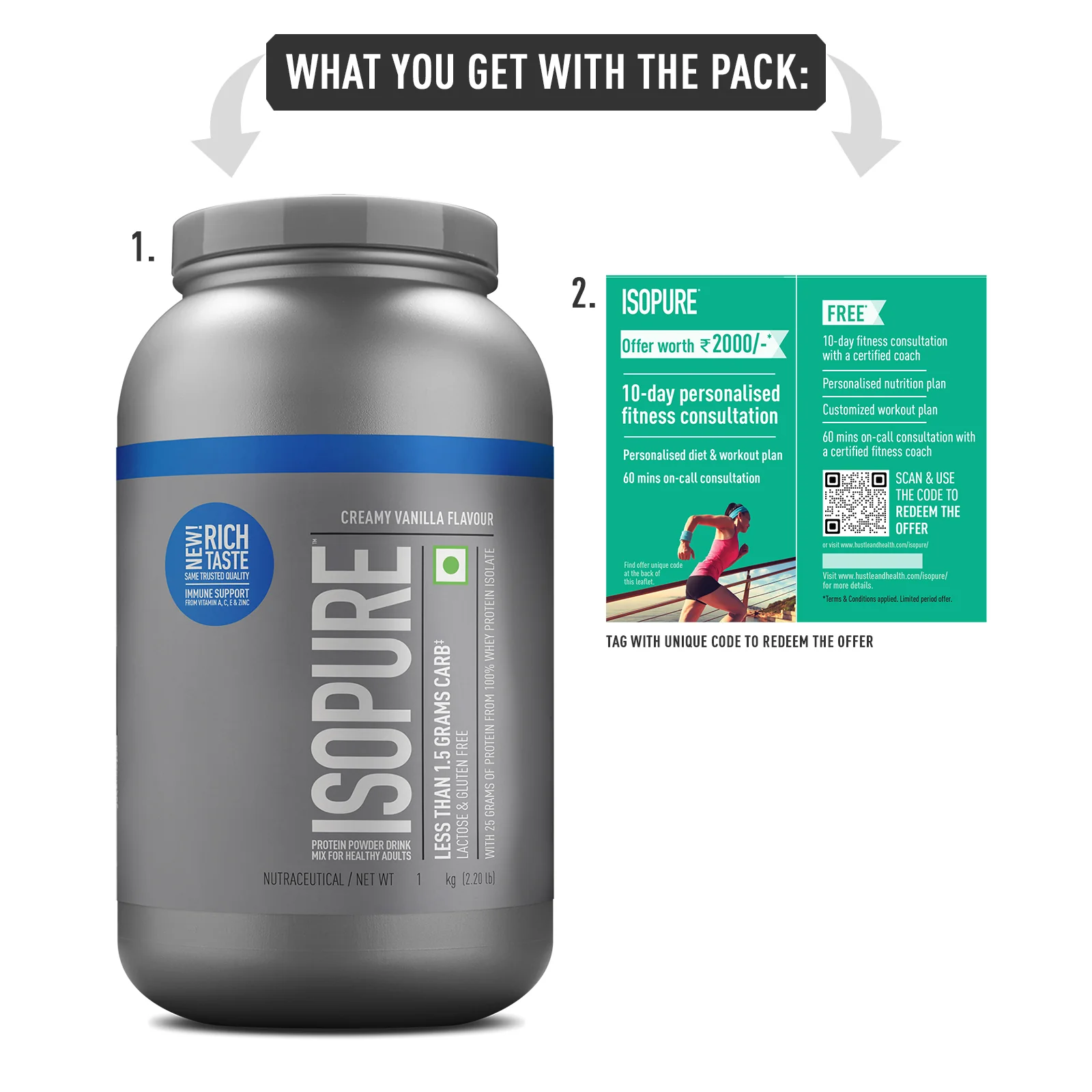 Isopure - Vanilla - 1 Kg + Isopure Collagen Peptides (12g/serve) with Biotin & Vitamin E- 250g (Unflavored) - Image 11