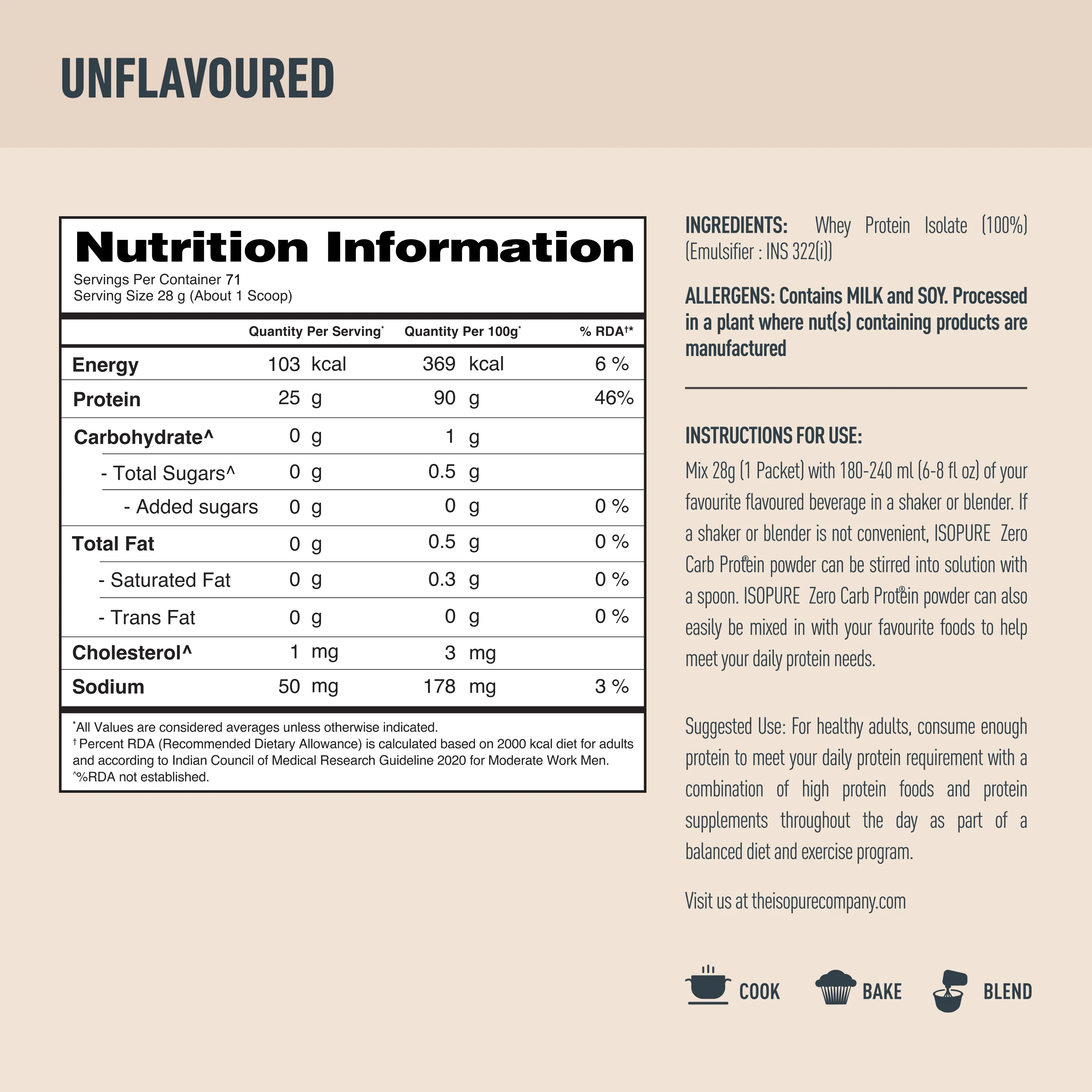 Isopure Zero Carb Protein 2 kg (Unflavoured) - Image 9