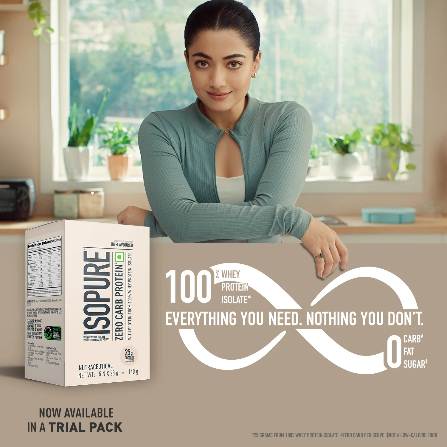 Isopure Zero Carb Unflavored Whey Isolate Protein Powder- Pack of 5 single serve sachets - Image 3
