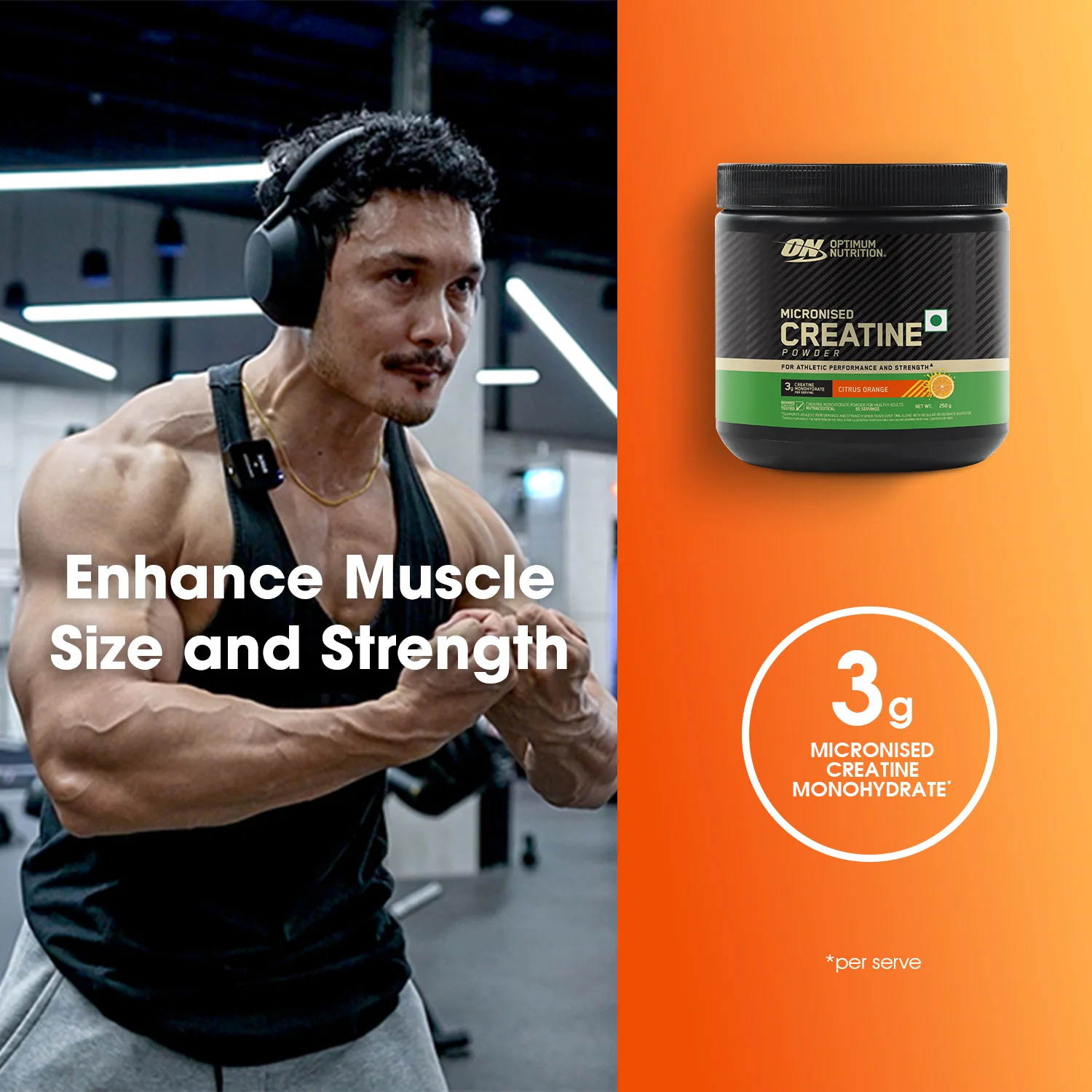 Micronised Creatine Powder | Citrus Orange | 250 g - Pack of 2 - Image 4