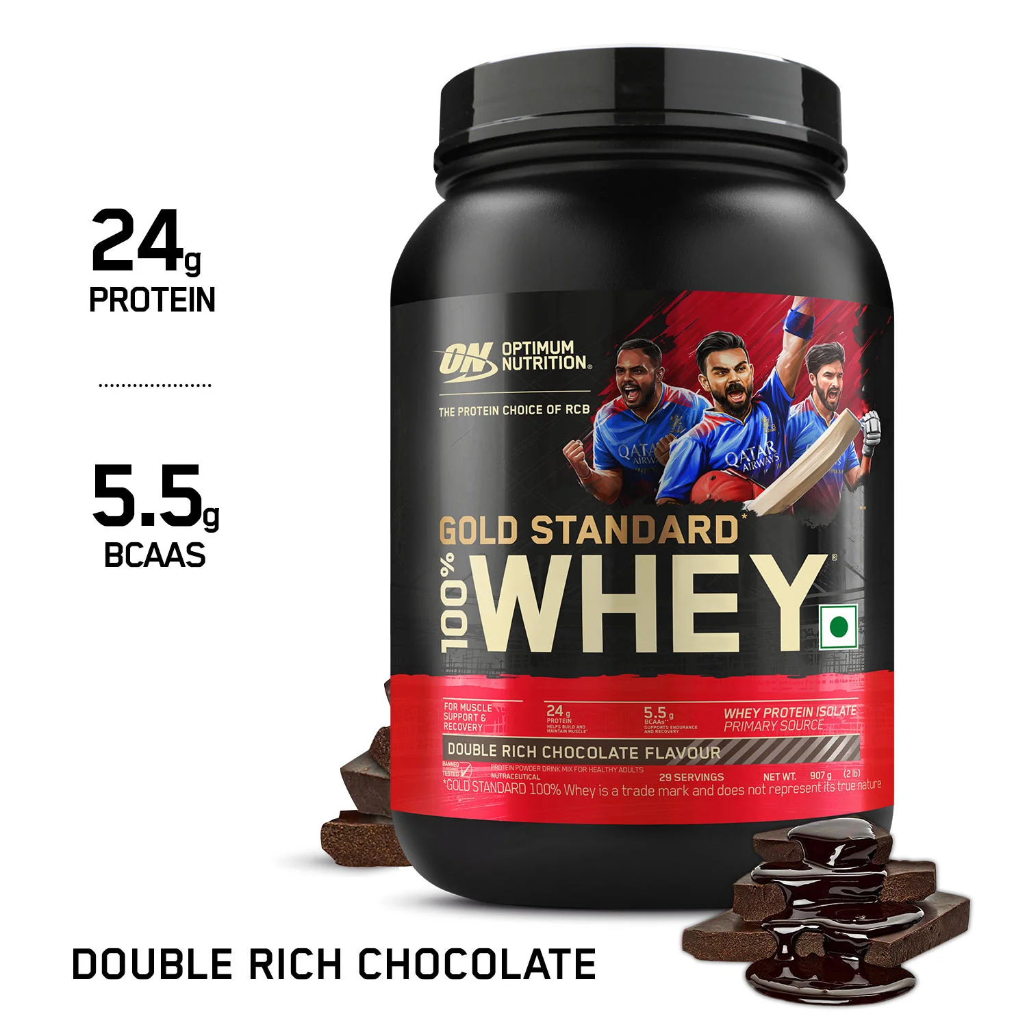 Muscle Gain Gift Box: Gold Standard 100% Whey Double Rich Chocolate 2 lbs + Creatine 100g + Steel Shaker - Image 11