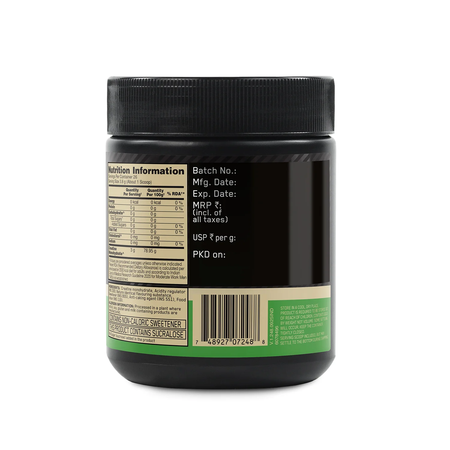 Optimum Nutrition (ON) Micronized Creatine Powder | Citrus Orange | 100 g + Micronized Creatine Powder | Unflavoured| 100 g - Image 9