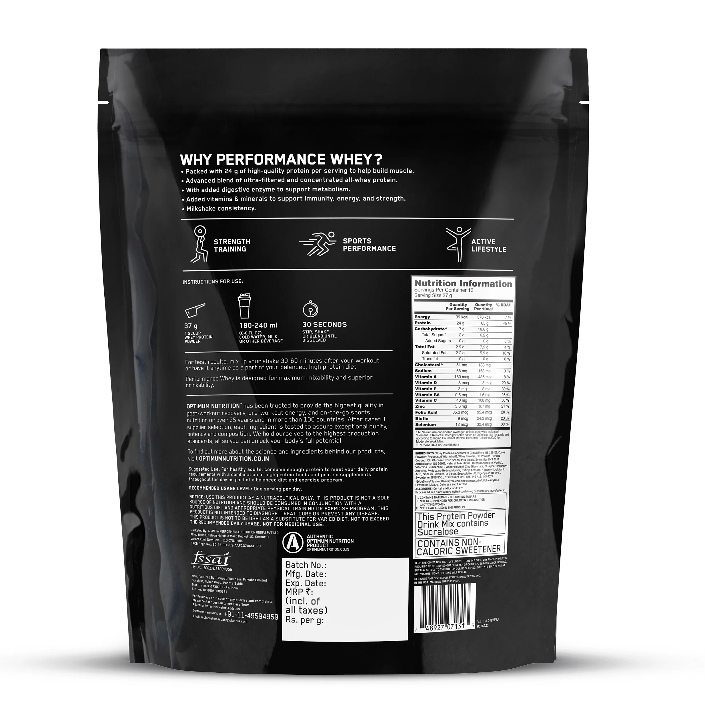 Performance Whey Protein Powder 0.5Kg (Chocolate Milkshake) - Image 11