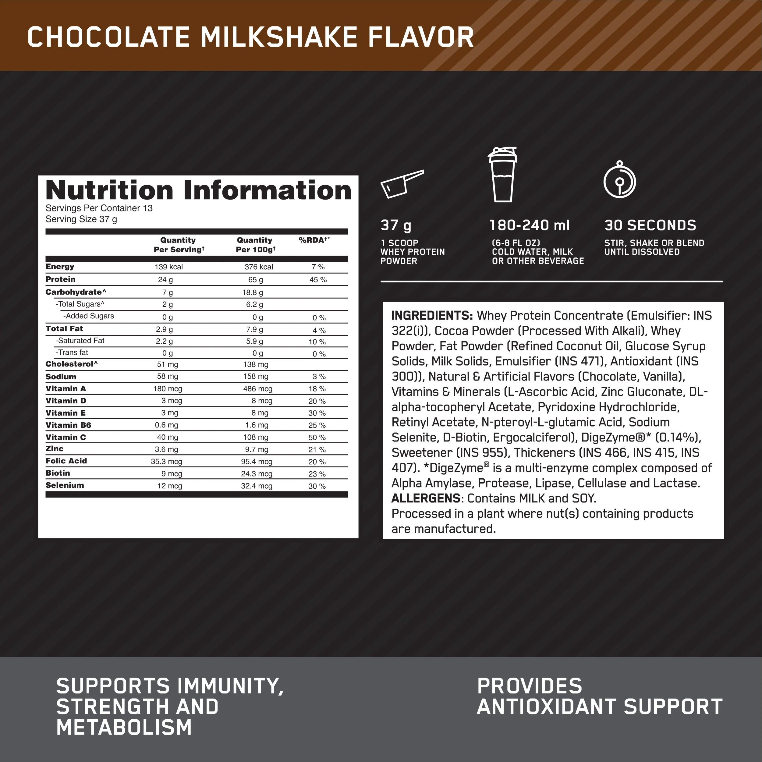 Performance Whey Protein Powder 0.5Kg (Chocolate Milkshake) - Image 6
