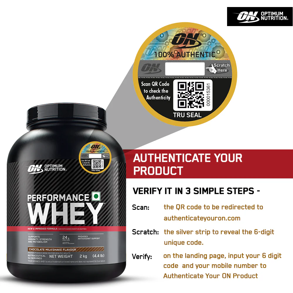 Optimum Nutrition (ON) Performance Whey Protein Powder, 24g Protein,2Kg (Chocolate Milkshake), Ultra-Filtered and Concentrated All-Whey Protein - Image 4