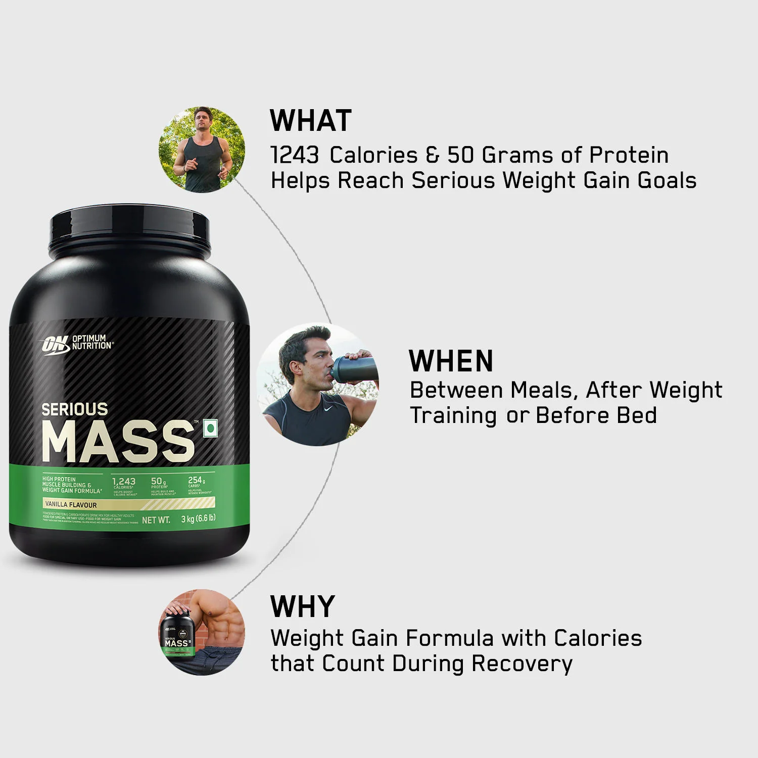 Serious Mass Weight Gainer - Vanilla flavour - 3KG - Image 8