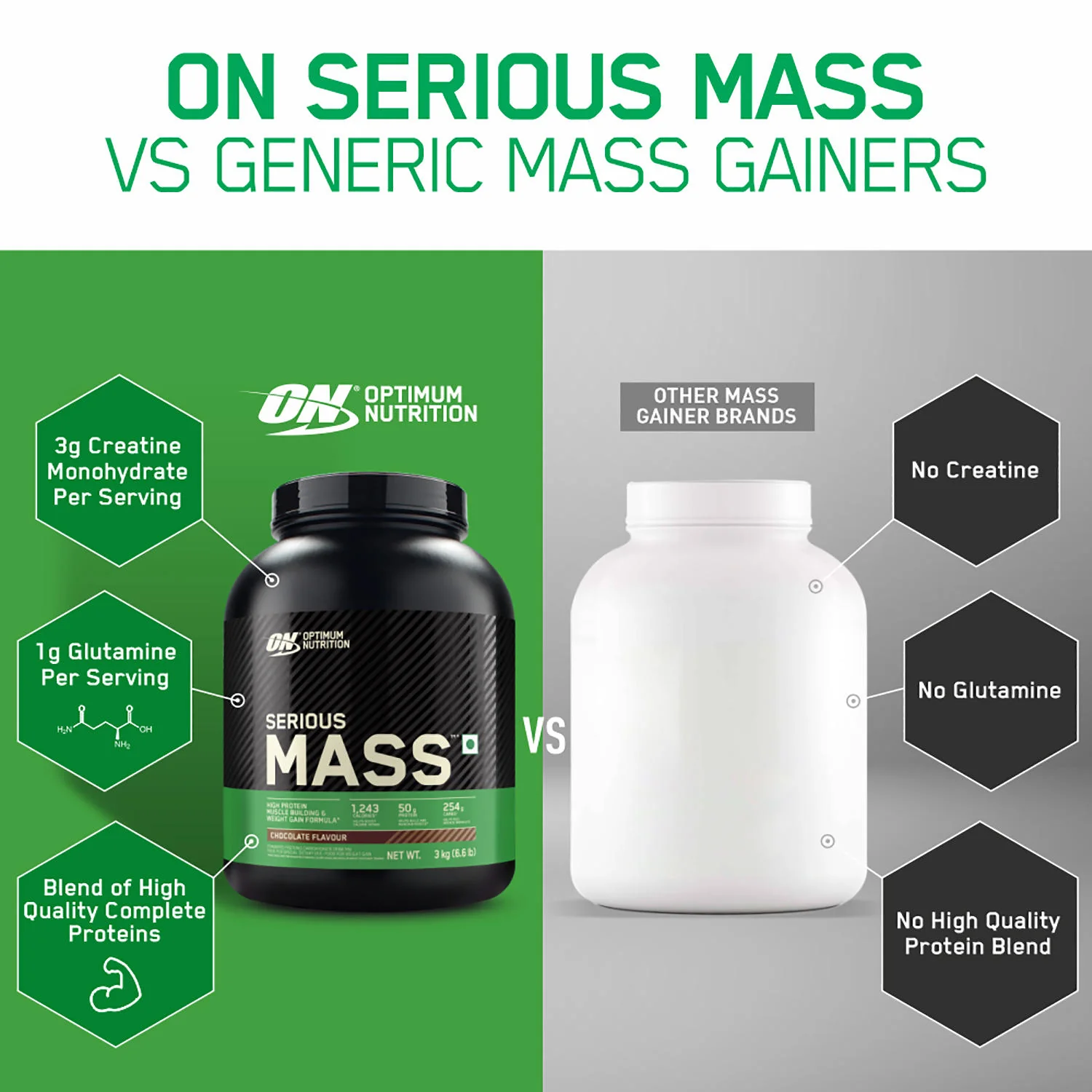 Serious Mass Weight Gainer - Vanilla flavour - 1KG - Image 5