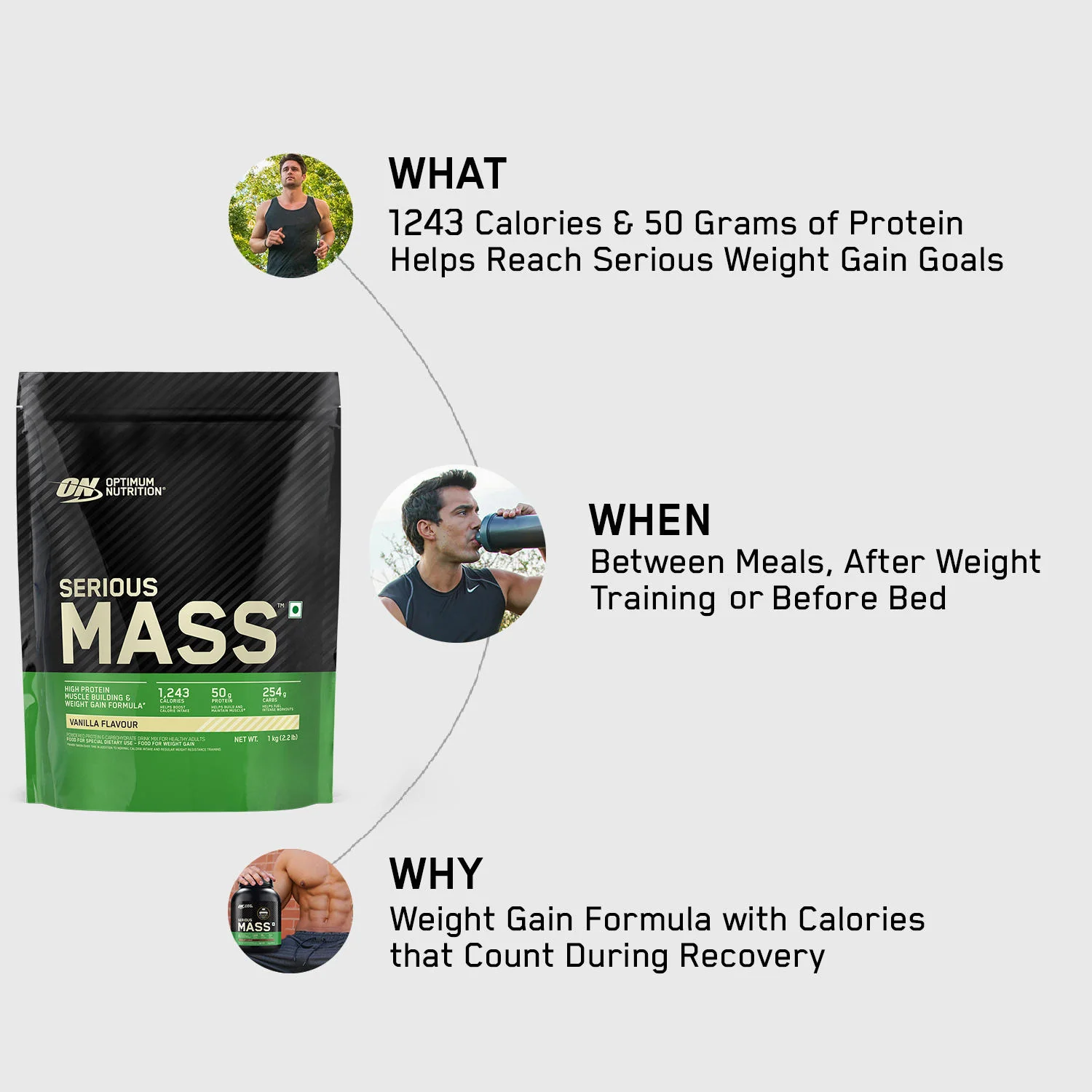 Serious Mass Weight Gainer - Vanilla flavour - 1KG - Image 8